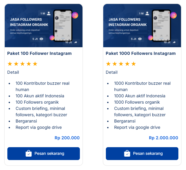 harga jasa followers instagram