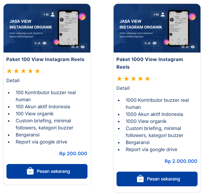 harga jasa view instagram reels