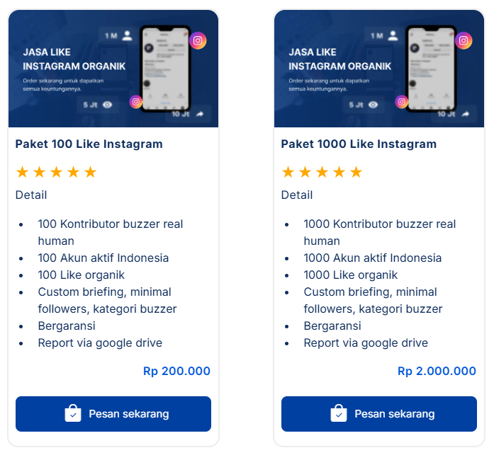 harga jasa like instagram